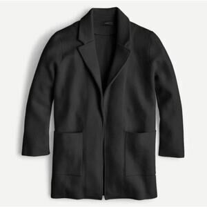 J Crew Black Sophie J0244 Open Front Relaxed Fit Blazer Sweater Jacket Small